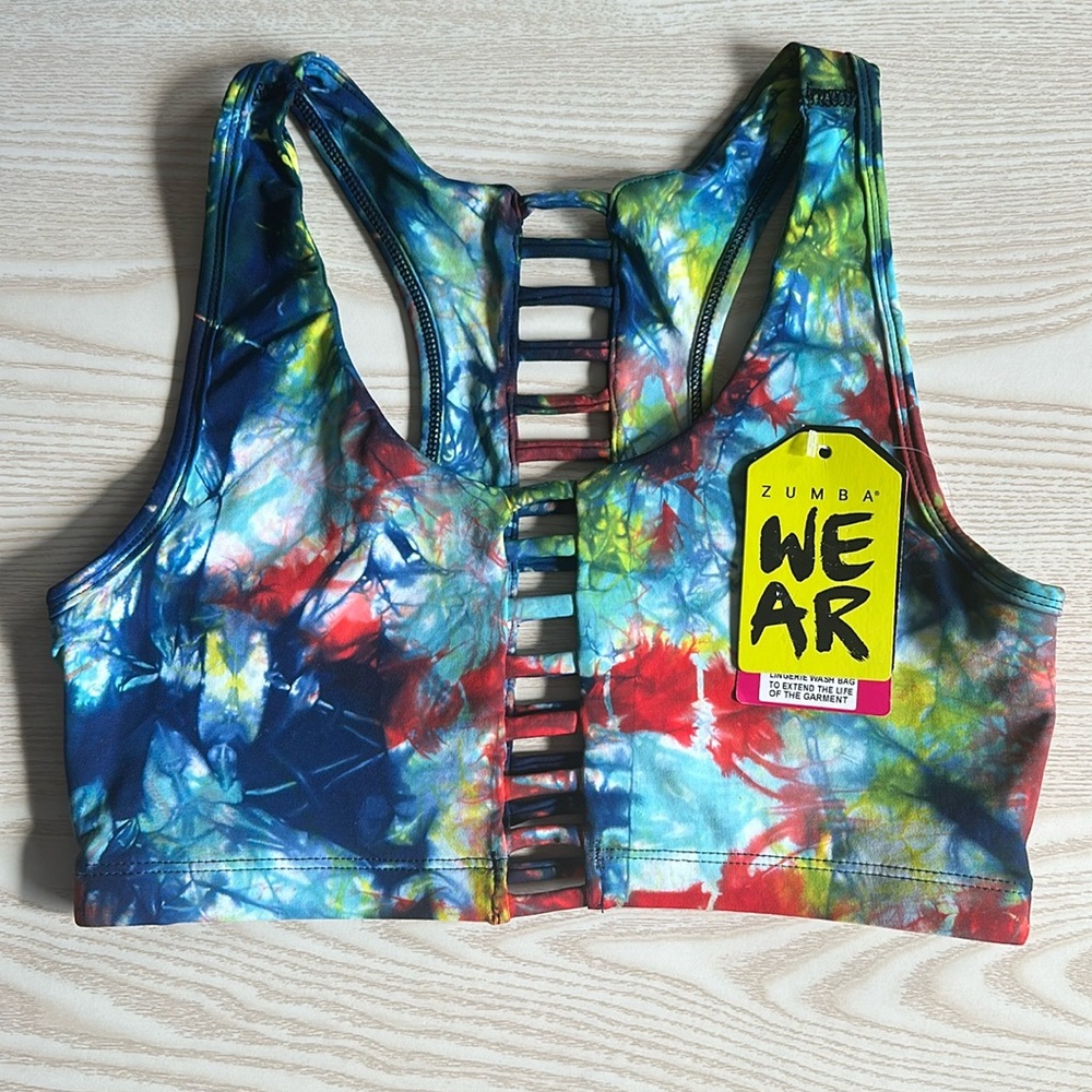 Zumba Worldwide Tie Dye Bra Sports Bra Zumba Wear Size S - Picture 2 of 8
